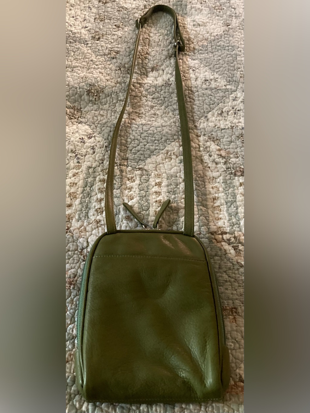 Osgood Marley- Mini Organizer In Olive Green, Leather Crossbody — image 4 of 8